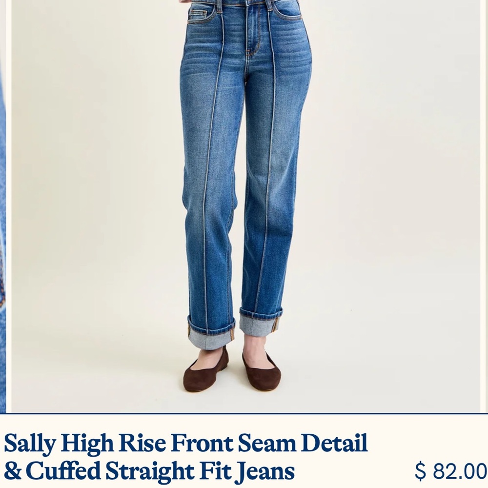 Judy Blue Sally High Rise Front Seam Detail Straight leg Jeans Womens Sz 5/27